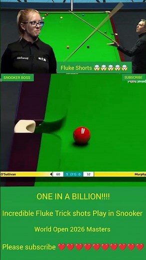 ONE IN A BILLION!! INCREDIBLE Fluke Trick shots Play in Snooker History World Open 2026 Masters