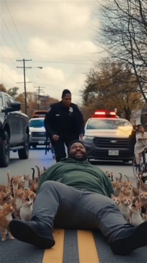 Mass Cat Attack! Huge Man Overpowered in Seconds