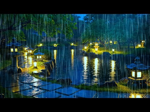 Relaxing Rain Sounds on a Peaceful Garden Pond – ASMR White Noise for Meditation & Deep Sleep