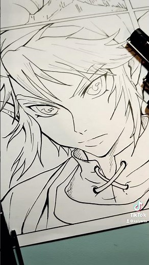 drawing link legend of zelda | twilight princess - art tiktok storytime #shorts