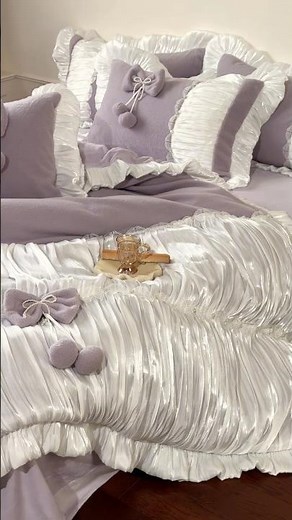 French Princess Style Light Purple 260g Matte Milk Velvet Bedding 4 Pcs Set