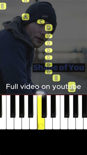 Shape of You - Ed Sheeran | EASY Piano Tutorial #piano #calmdownchallenge #music #pianotutorial