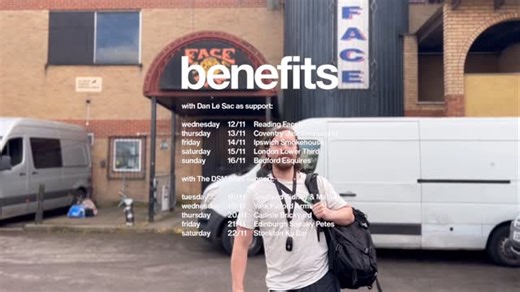 BENEFITS THE BAND on Instagram: "Don’t have to look at me… don’t have to look over their either… And away we go! After a bleak 7 hour trudge down the rotting spine of this crumbling island we eventually stumbled through the doors of the Facebar club and had a great time in Reading, thanks so much for showing up. The tv in the hotel this morning felt like one long right wing advertisement. I don’t remember tv being like this ever before, maybe I’ve just not noticed, too glued to my other little h