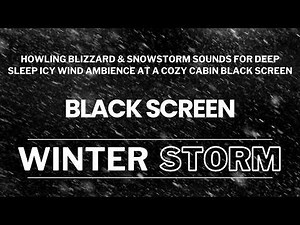 Howling Blizzard & Snowstorm Sounds for Deep Sleep | Icy Wind Ambience at a Cozy Cabin |Black Screen