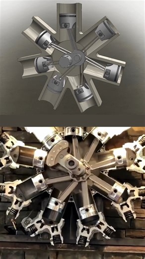 Radial Engine Balanced High-RPM Design 🔥💙 | Real Mechanics