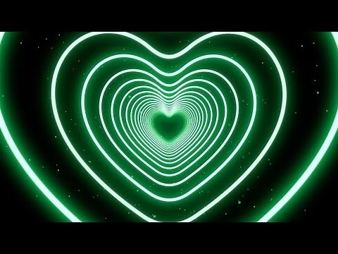 Neon Lights Heart Motion Background💚Green Heart Background | Background For Valentines Day