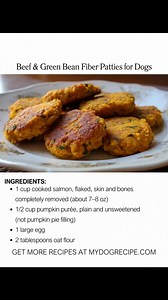 Healthy, homemade dog patties made with simple, dog-safe ingredients—soft, flavorful, and easy to portion for treats or meal toppers, then cooked until firm and ready to serve once fully cooled. | Recipes By Samantha