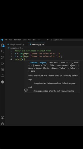 🔥 Swap Two Variables Without a Temporary Variable in Python! 🤯| #python #coding #shortsDescription