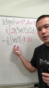 3/1000, u substitution, integral of x^2*sec^2(x^3), calculus 2
