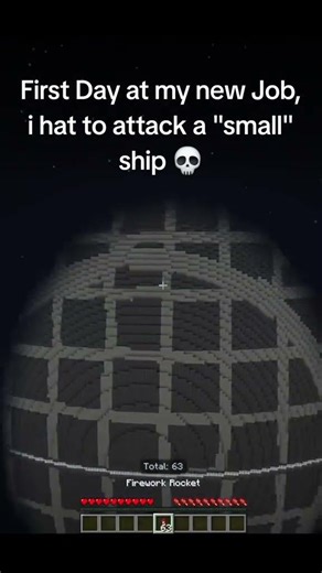 First day at my new job, i had to attack a "small" ship 💀 #minecraft #shorts