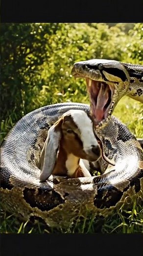 INSANE Python Swallows Goat WHOLE! 😱 #Shorts