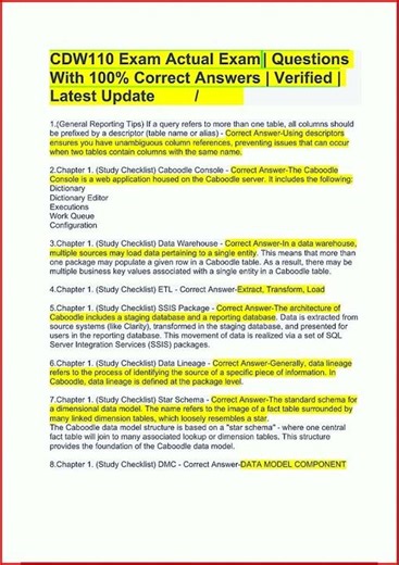 Cdw110 Exam Actual Exam Questions With 100 Correct Answers V video