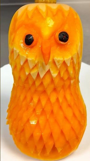Amazing Owl Carving From |Pumpkin 🦉✨ | Food Art Masterpiece” | #Pumpkin Carving Art #youtubeshorts