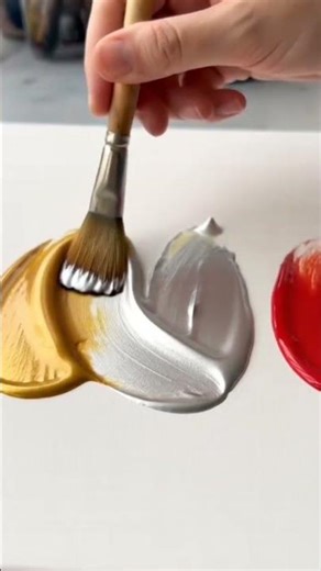 mixing golden silver and red colour #relaxing #creativeart