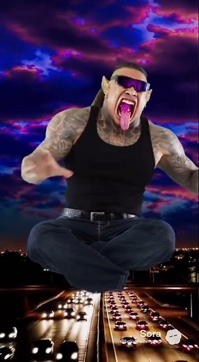 Alien Eats Freeway Cars 😋 Until He Finds Out They’re Made of Cake 💀 #QuantumViralVibes