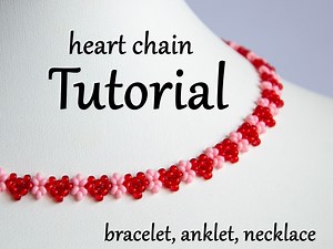 Heart Beading Tutorial Daisy Chain Beaded Bracelet, How to Make Seed Bead Choker Anklet Necklace Beadweaving,jewelry Making Beadwork Pattern - Etsy