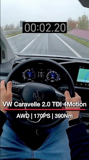 2025 VW Caravelle 2.0 TDI 4Motion | 170PS | 100-150 km/h on Autobahn