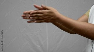 Hand Hygiene - Steps of Cleaning Hands with Hand washing Soap, Corona virus prevention hand wash steps with soap Stock Video