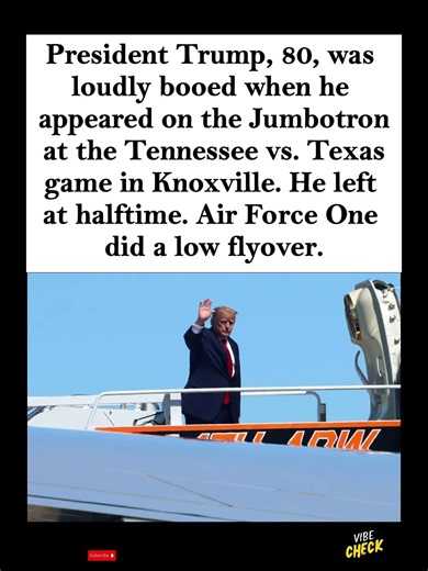 🏈👎🇺🇸 President Trump Booed at Neyland Stadium During Tennessee vs Texas Game, Left at Halftime