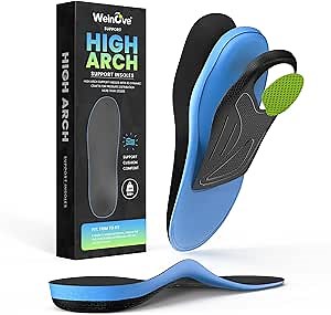 High Arch Support Orthotics Insoles - Welnove Plantar Fasciitis Pain Relief Shoe Inserts for Flat Feet, Foot Pain, Heel Spurs - Fatigue Reduce All-Day Standing Work Boot Insoles Men & Women (S)
