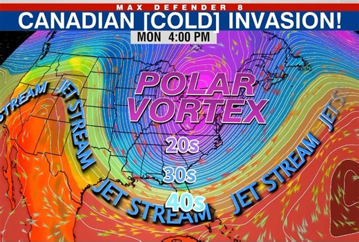 Can’t stop. Won’t stop. The models keep insisting on historic cold as the huge Canadian Polar Vortex pays the Eastern US a visit! A pool of record breaking cold 850mb temps and record breaking 500 mb heights (for early-mid Nov) will do a “fly by” Monday-Wednesday as actual surface low temps fall below freezing in the SE US, 30s as far south as Central-North FL!! 40s south of I-4, 50s deep into South FL. #Florida #ColdFront #Freeze #Snow #Winter WFLA News Channel 8 @topfans | WFLA Jeff Berardelli