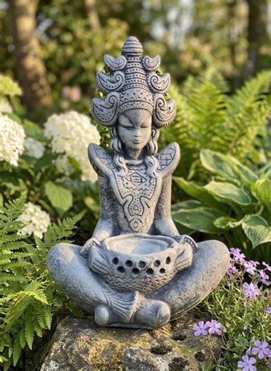 Stone Figure of Shiva the Goddess, Geisha or Buddha Statue, Frost-resistant, Cast Stone, Handmade, for Garden and Indoor Terrace. - Etsy UK