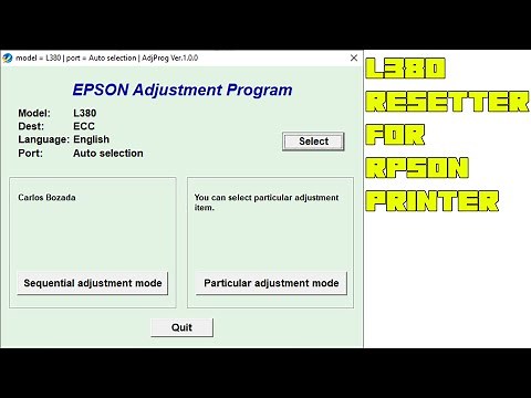 How to Reset Epson L380 with Resetter