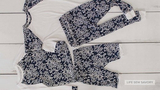 13K views · 13 reactions | Make a cute kids coordinating PJ set with four pieces for all seasons! All sewn from free sewing patterns. Details here>> https://lifesewsavory.com/free-kids-pajama-pattern-coordinating-set/ | Life Sew Savory - Emily Thompson | Facebook