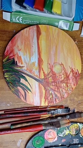 Acrylics Painting for Beginners: A step by step landscape painting tutorial for beginners on convas