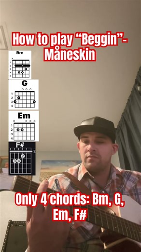 How to play “Beggin”-Måneskin on guitar #guitar #fypシ゚viral #musician #tutorial #trending #fypシ゚