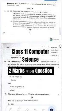 Class 11 Computer Science 2 marks Wala question #class11computerscience #technicalasif #python