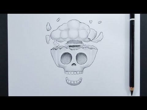 How To Draw Exploding Skull Emoji Meme Step By Step || Easy Drawing Tutorial