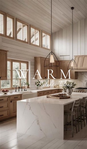 ✨Warm Kitchen Ideas✨ A cozy kitchen where soft lighting, warm wood tones, and simple decor come together effortlessly. Neutral textures create that inviting, lived-in feel, perfect for slow mornings and family dinners. Every detail balances comfort and style, making this space the heart of the home. #homedecor #minimalist #modern #fyp #amazonfinds