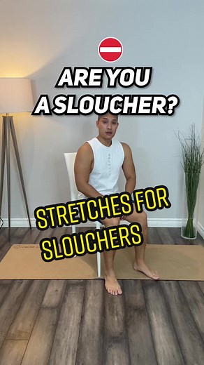 Beginner dynamic stretch routine you can do from a chair if you tend to slouch #beginnerfitness #chairworkout #posture