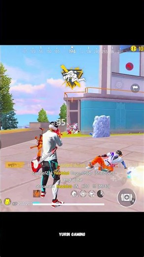 USING AUG MODE VS TWO SQUADS CHASING THEM DOWN TO WIPE #freefire #shorts #ffshorts