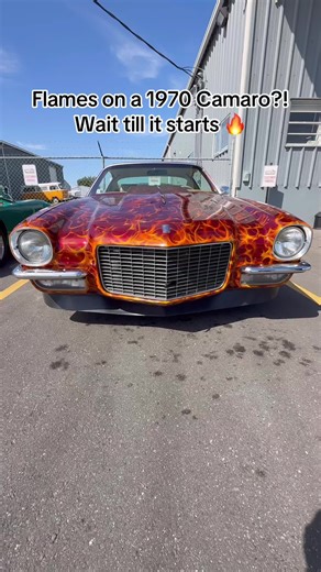 1970 Camaro on FIRE! Listen to this insane startup 🔥 #Camaro #Chevy #MuscleCar #Classic #foryou