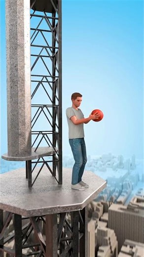Dropping A Basketball From A Skyscraper 😮 #shorts