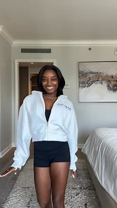 Getting ready with @simonebiles 💫 Stay tuned for an up close look at her custom Transcend gown designed by @zacposen #PowerOfShe | Athleta