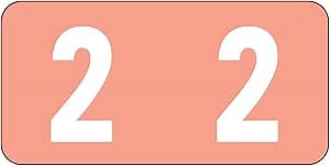 Smead Color-Coded Numeric 2, Label Sheet, Pink, 250 per Pack (67472)