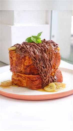 1.3M views · 9.5K reactions | Caramelized banana and Nutella French toast… yeah I used a potato ricer for the Nutella  | The Naughty Fork | Facebook