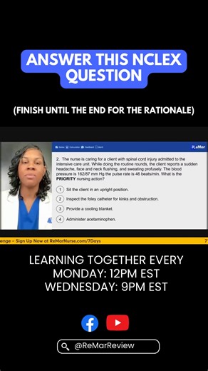 Challenge yourself with this NCLEX Practice Question! Practice more for free at ReMarNurse.com/free. | ReMar Nurse Test Prep