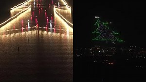 Thousands of lights make up Christmas tree displays