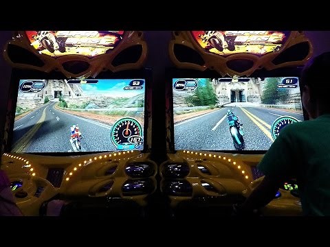 2 Player Super Bikes 2 Motorcycle Racing Arcade Game!