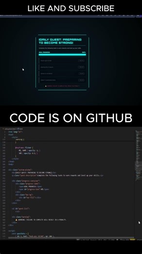CODING SOLO LEVELING "System" to Track YOUR Life... #coding #creativecoding #programming #javascript