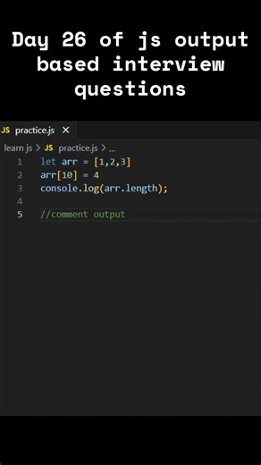 Day 26 of js output based interview questions #coding #javascript #viral #viralshorts #interview