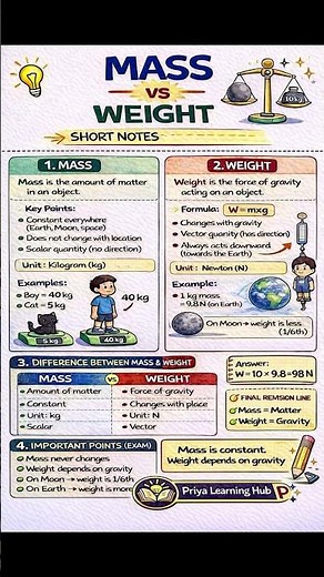 Mass vs Weight Explained | Difference, Formula & Examples | TNPSC SSC TRB Physics