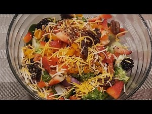 Fresh Spring mix salad with homemade vinaigrette dressing