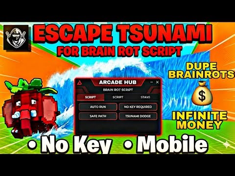 New Script 🔥| Escape tsunami for brainrot| Arcade hub | No key 🔐 | Delta Executor| #roblox