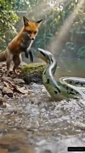 Fox vs Giant Snake Fight | Anaconda Attack on Fox | Wild Animal Fight Video | Jungle Battle#animals