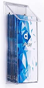 Displays2go Outdoor Clear Brochure Holder, Wall Mounting Acrylic Brochure Wall Rack - Outside Envelope Holder with Hinged Lid (OPD1CL)